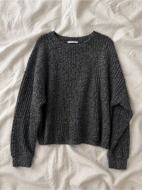 J. Crew women’s Cozy Textured Crewneck Sweater - Dark Gray size Large